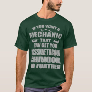 T-shirt Funny Chinook Mécanique Hélicoptère Diesel Mote