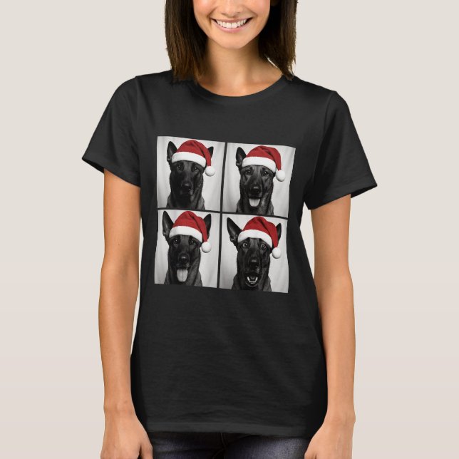 T-shirt Funny Christmas Belgian Malinois Santa Dog Lover P (Devant)