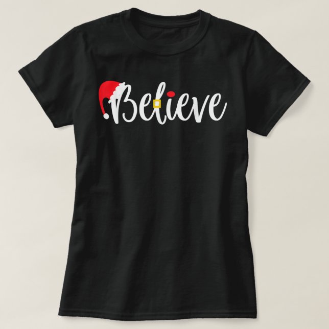 T-shirt Funny Christmas Believe Santa Pajama Outfit Men &  (Design devant)