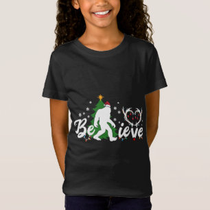 T-Shirt Funny Christmas Bigfoot Believe Bigfoot avec Père 
