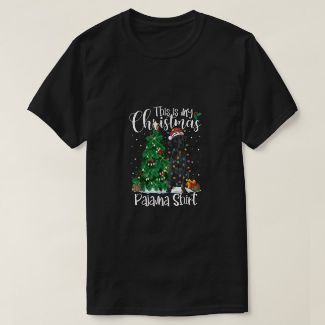 T-shirt Funny Christmas Black Lab Dog Labrador (Design devant)
