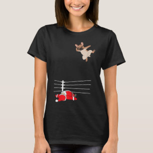 T-shirt Funny Christmas Chien Xmas Lutte Père Noël et Fran