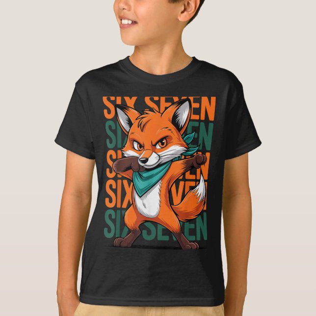 T-shirt Funny Christmas Cool Fox Dabbing Xmas Dab Six Seve (Devant)