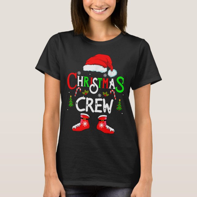 T-shirt Funny Christmas Crew Xmas Squad Santa Family Pajam (Devant)