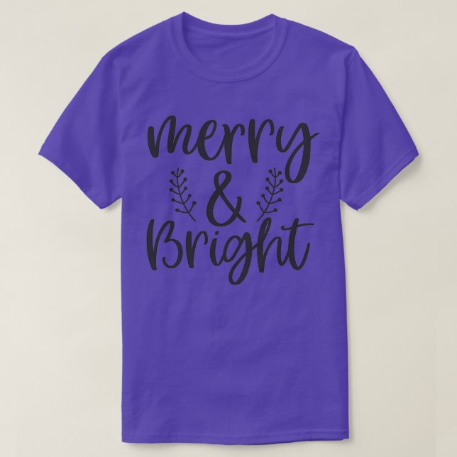 T-shirt Funny Christmas Gift Merry And Bright  (2) (Design devant)