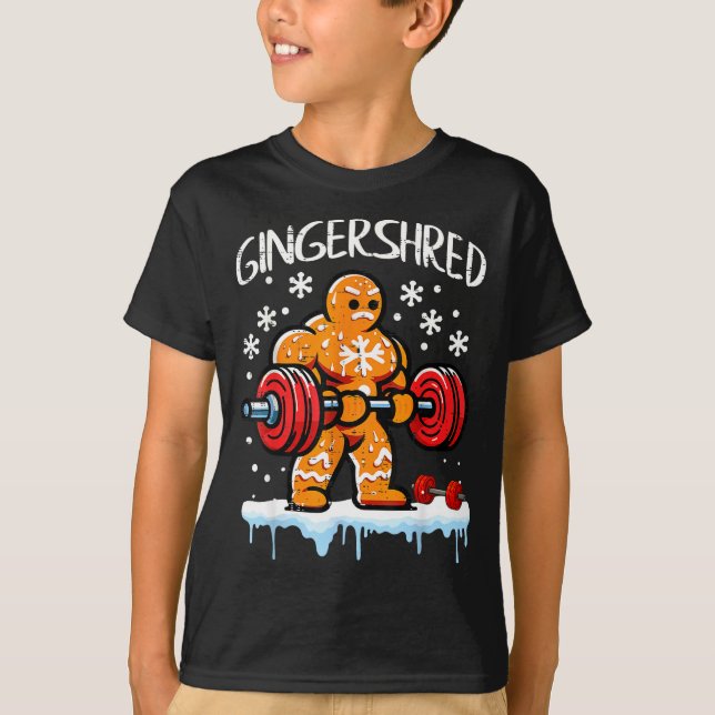 T-shirt Funny Christmas Gingerbread Gingershred Gym Bodybu (Devant)
