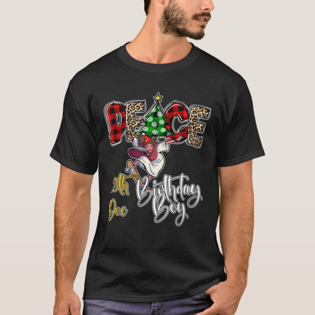 T-shirt Funny Christmas Jésus Birthday Boy. Skating (Devant)