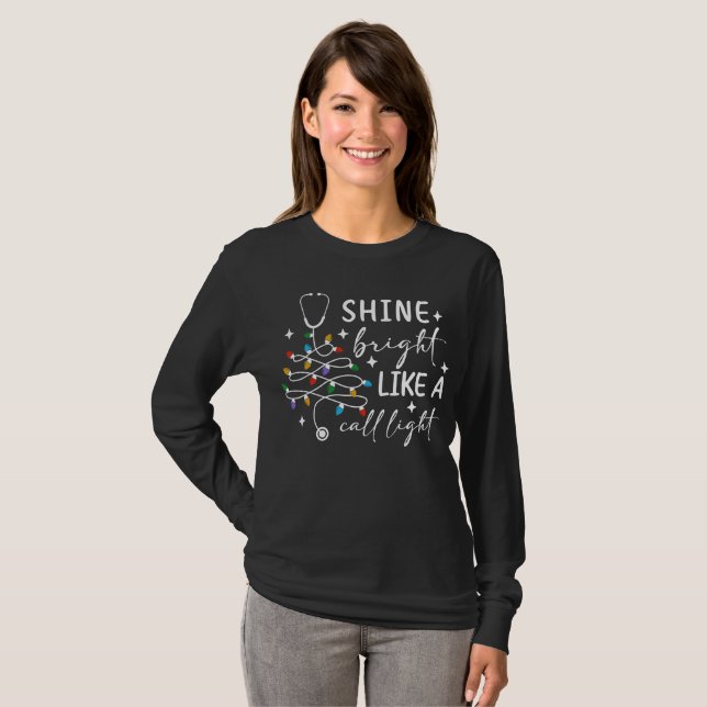 T-shirt Funny Christmas Lights Nurse (Devant entier)