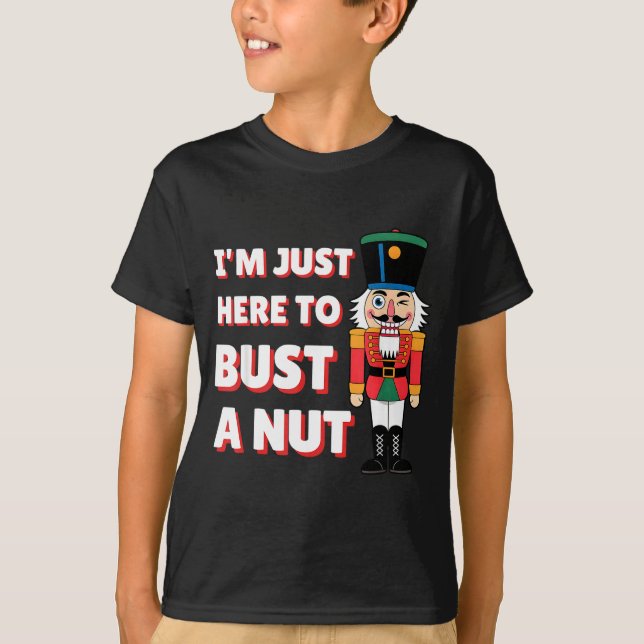 T-shirt Funny Christmas Nutcracker- Bust A Nut Funny Mens  (Devant)