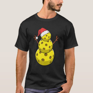 T-shirt Funny Christmas Pickleball Snowman Pickleball Play