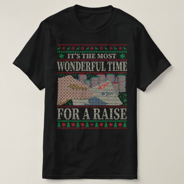 T-SHIRT FUNNY CHRISTMAS POKER UGLY SWEATER (Design devant)