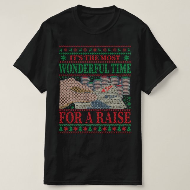 T-SHIRT FUNNY CHRISTMAS POKER UGLY SWEATER (Design devant)