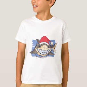 T-shirt Funny Christmas SHARK Cartoon Ado garçon fille enf