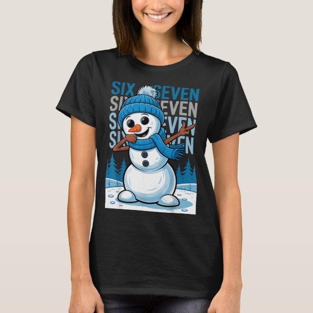 T-shirt Funny Christmas Snowman Dabbing Xmas Dab Six Seven (Devant)