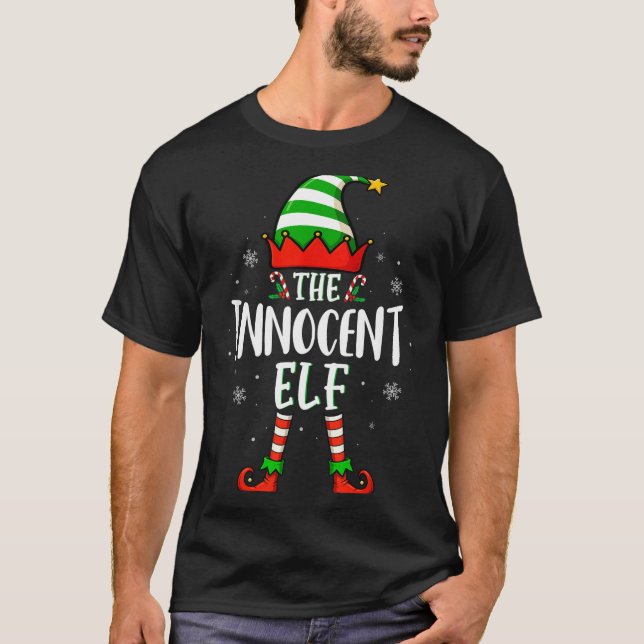 T-shirt Funny Christmas The Innocent Elf Family Matching X (Devant)