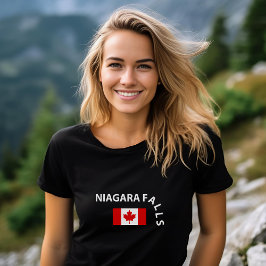 T-shirt Funny Chutes du Niagara Cascade Drapeau canadien D