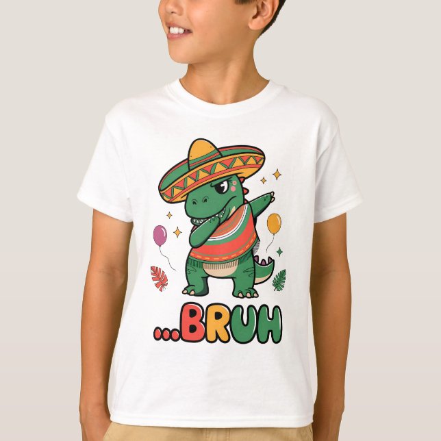 T-shirt Funny Cinco de Mayo T-Rext Dabbing Fiesta (Devant)