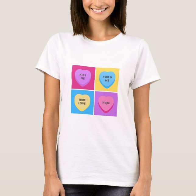 T-shirt Funny Coeurs de bonbons Anti Valentines Day (Devant)