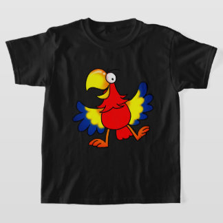 T-shirt Funny Colorful Cartoon Parrot Bird
