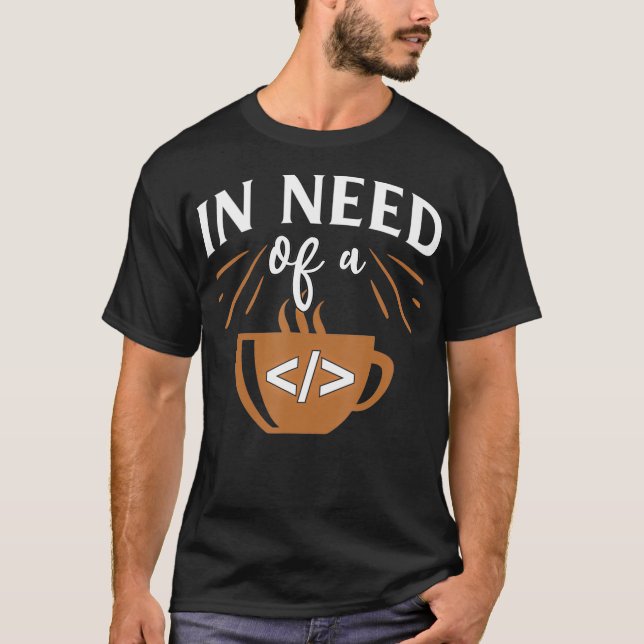 T-shirt Funny Computer Engineer Coding Javascript Coffee C (Devant)