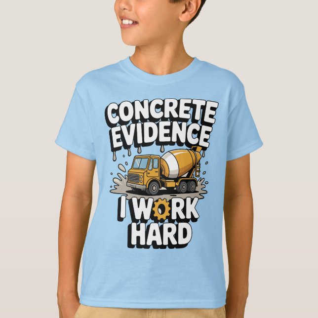 T-shirt Funny Concrete Mixer Truck Boys Cute Construction (Devant)