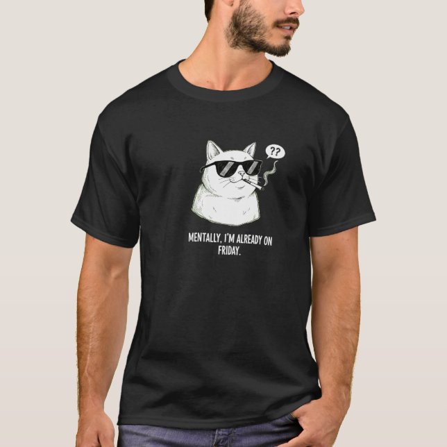 T-shirt  Funny Cool Smoking Cat Quote  (Devant)