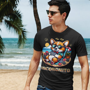 T-shirt Funny Corgi Chien Incorgnito Jouer Poker