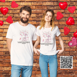T-shirt Funny Couple Correspondant Pink Heart Tree Valenti