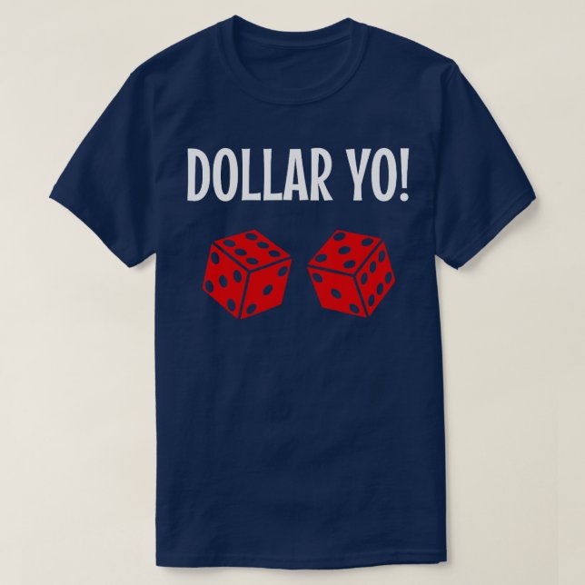 T-shirt Funny Craps Jeu Chemise Dollar Yo Eleven Red Di (Design devant)