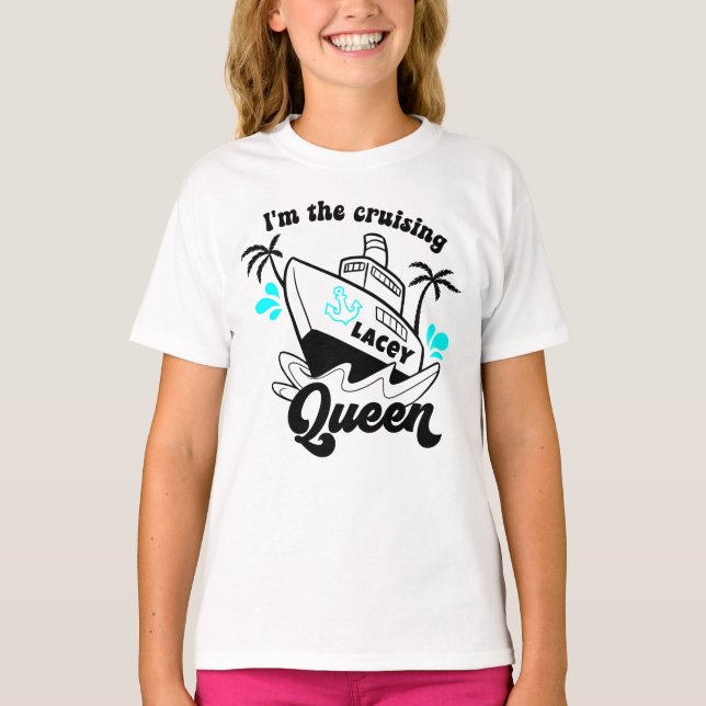 T-shirt Funny Cruise Shirt - Je suis la reine de croisière (Devant)