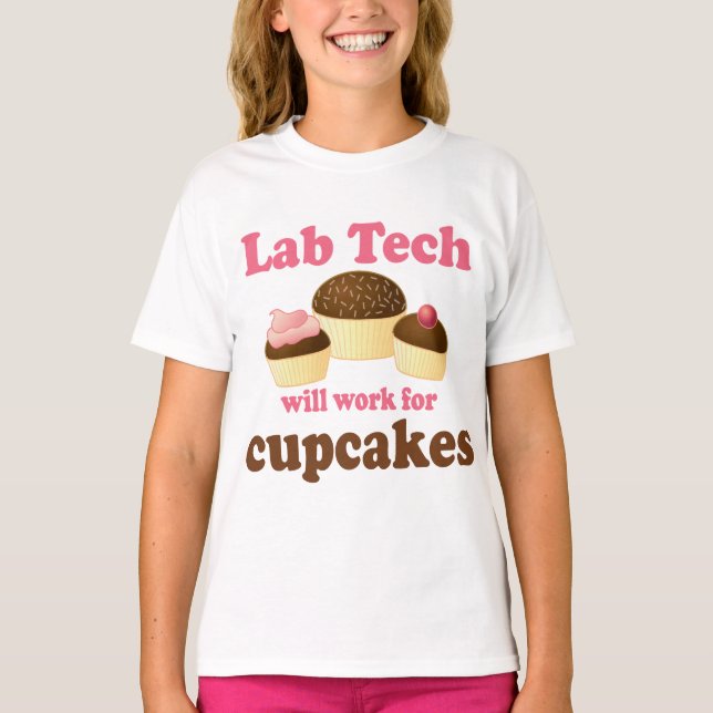 T-shirt Funny Cupcakes Design Lab Tech (Devant)