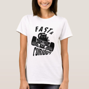 T-shirt Funny Curieux voiture voiture voiture chat