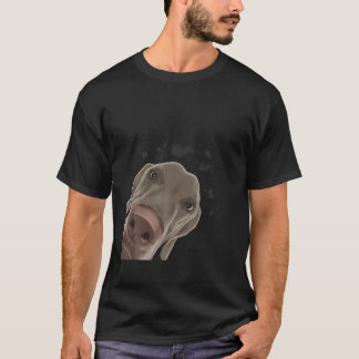 T-shirt Funny Curious chien Weimaraner