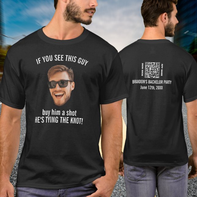 T-shirt Funny Custom Face Photo Acheter Shot Bachelor Part (Funny Custom Face Photo Buy Shot Bachelor Party T-Shirt
)