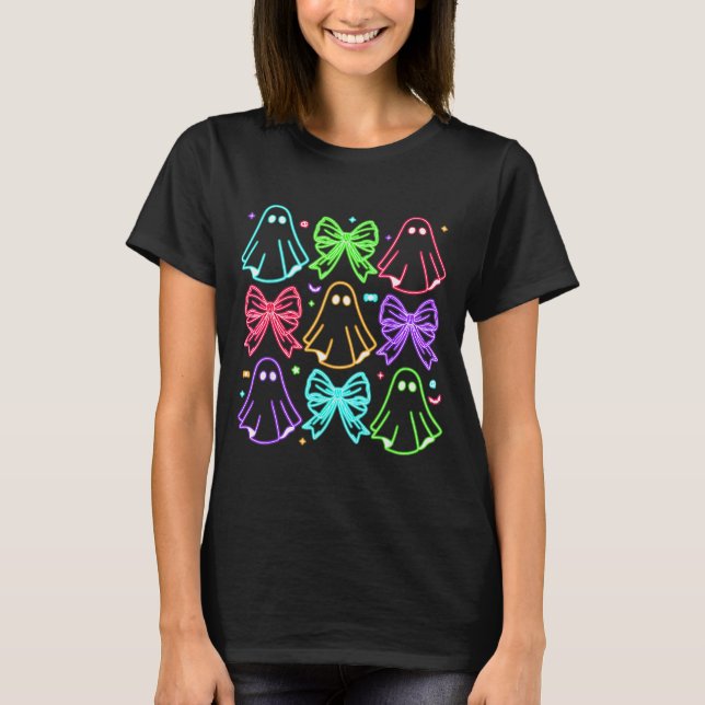 T-shirt Funny Cute Boo Ghost Soky Season Glow In Halloween (Devant)