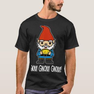 T-shirt Funny Cute Gnome Eating a Taco Saying Gnom Gn