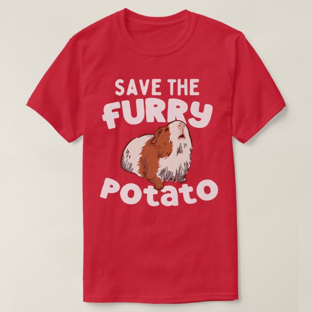 T-shirt Funny Cute Guinea Pig Save The Furry Potato Premiu (Design devant)