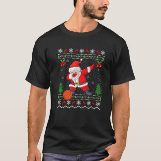 T-shirt Funny Dabbing Santa Basketball Player Ugly Christm