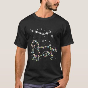 T-shirt Funny Dachshund Christmas Tree Lights Dog Doxie