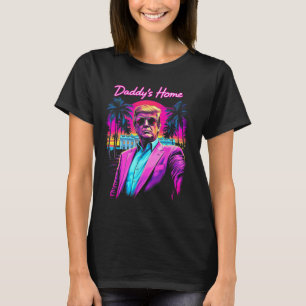 T-shirt Funny Daddys Accueil Maison Blanche Trump Pink 202