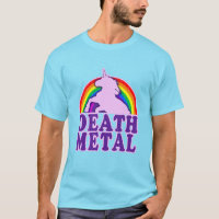 Funny Death Metal Unicorn Arc en ciel (look vintag