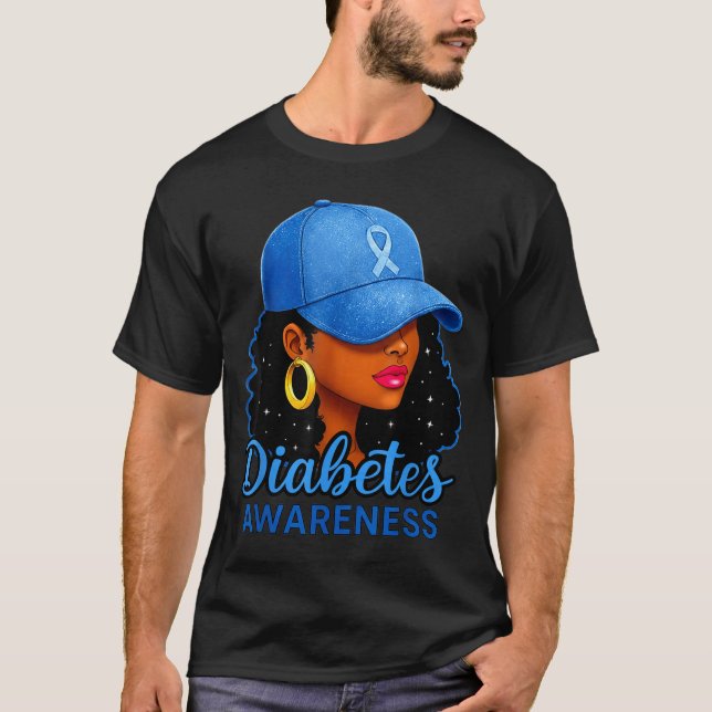 T-shirt Funny Diabetes Awareness Month Black Women  (Devant)