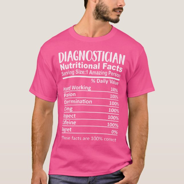 T-shirt Funny Diagnostician nutritionnel faits éducatifs (Devant)