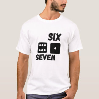 T-shirt Funny Dice “Six Seven” Minimalist Graphic Design |