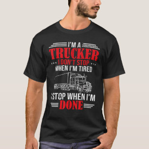 T-shirt Funny Diesel Trucker Big Rig Semi Trailer Truck Dr