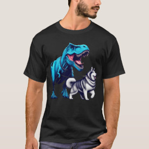 T-shirt Funny Dinosaur Alaskan Malamute Amoureux des chien