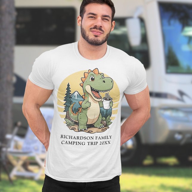 T-shirt Funny Dinosaur Camper sur mesure Famille Camping V (Créateur téléchargé)