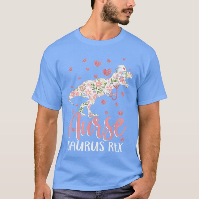 T-shirt Funny Dinosaur Scrub Nurse Life RN Nursing LPN Flo (Devant)