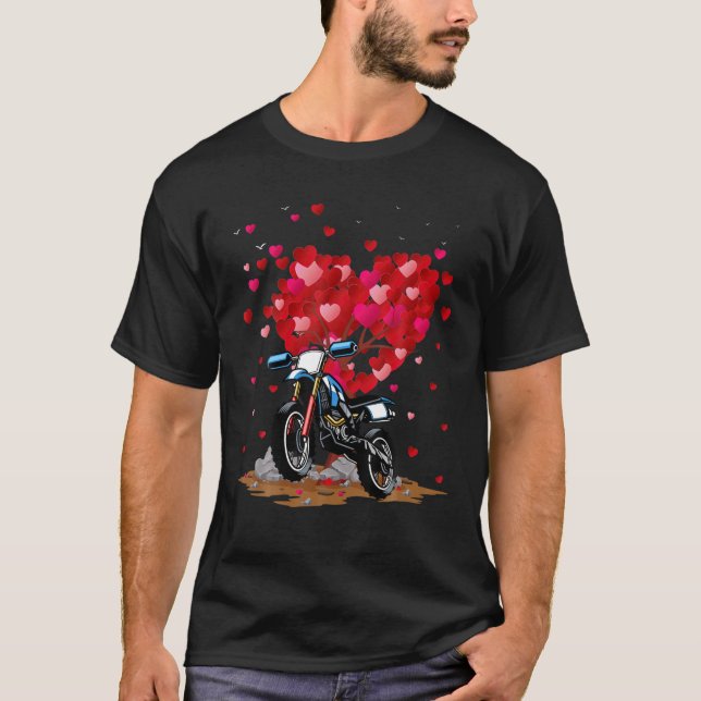 T-shirt Funny Dirt Vélo Amoureux Forme Coeur Vélo Coeur (Devant)
