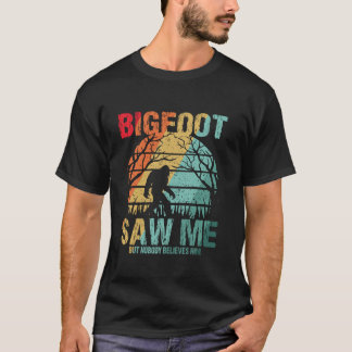 T-shirt Funny Distressed Bigfoot M'A Vu Croire Funny Sasq